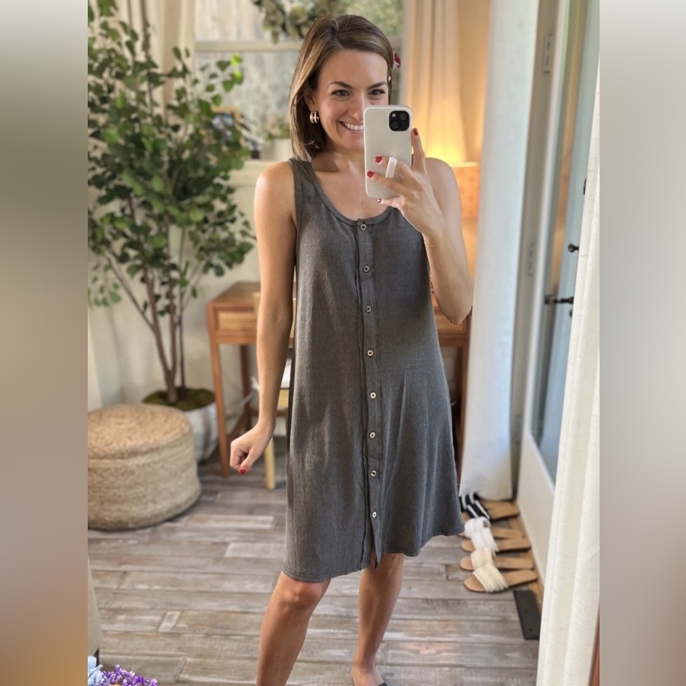 HEYSON Mineral Washed Sleeveless Mini Dress